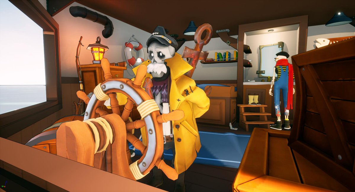 "Where does this boat go to anyway?"

We are setting sail on Steam on May 6th! Be sure to check out our Steam page for this 3rd person adventure set on a ship to the afterlife!
#screenshotsaturday #BoneVoyageGame
store.steampowered.com/app/1058370/Bo…