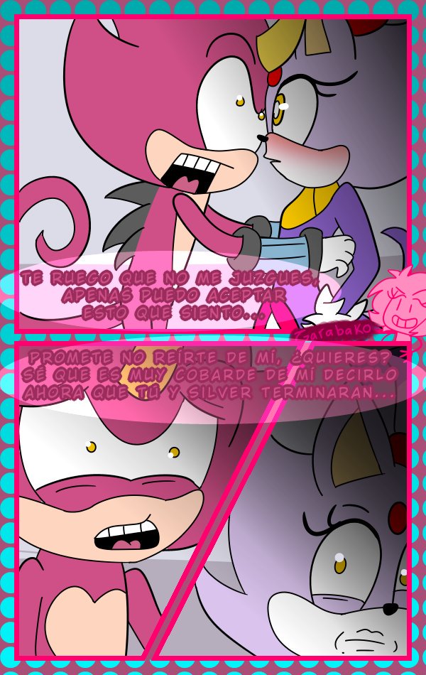 Garabak0's tweet photo. 💜Partes finales del cómic: #EspiosCrush o #EspiosSecretLove 💜
#EspioTheChameleon #BlazeTheCat #EspioXBlaze #MinakosDraws #Garabako #MinakosDoodles #InAHeartbreakReferency #Espilver #EspioXSilver #SilverTheHedgehogCameo https://t.co/EfEYQWKQpn