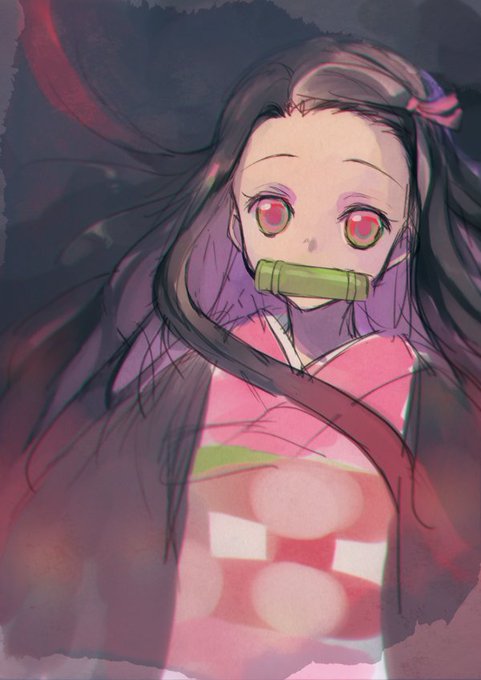 だらくさんがTwitterに投稿した竈門禰豆子(鬼滅の刃)のイラスト。