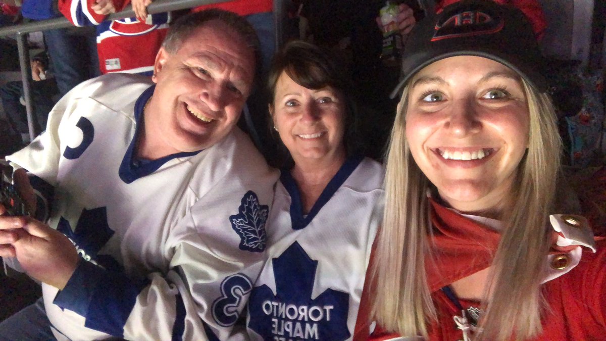 kaylaMENDES's tweet photo. Flew from Calgary to see @CanadiensMTL play Toronto with family from Toronto. #firsthabsgame #gohabsgo #canadiens #habslife https://t.co/Bv9HK4mFQm