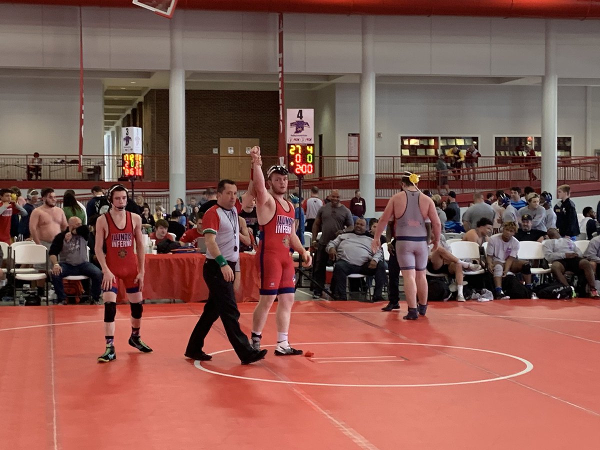 ErinMillington's tweet photo. We are so proud of Charlie, he was asked to wrestle for an Illinois National Team this weekend.  He wrestled against teams of state qualifiers and placers from all over the country and was able to win 2 matches.  It was such an awesome experience for all of us.  @cjmillington01 https://t.co/pD4k5OI54P