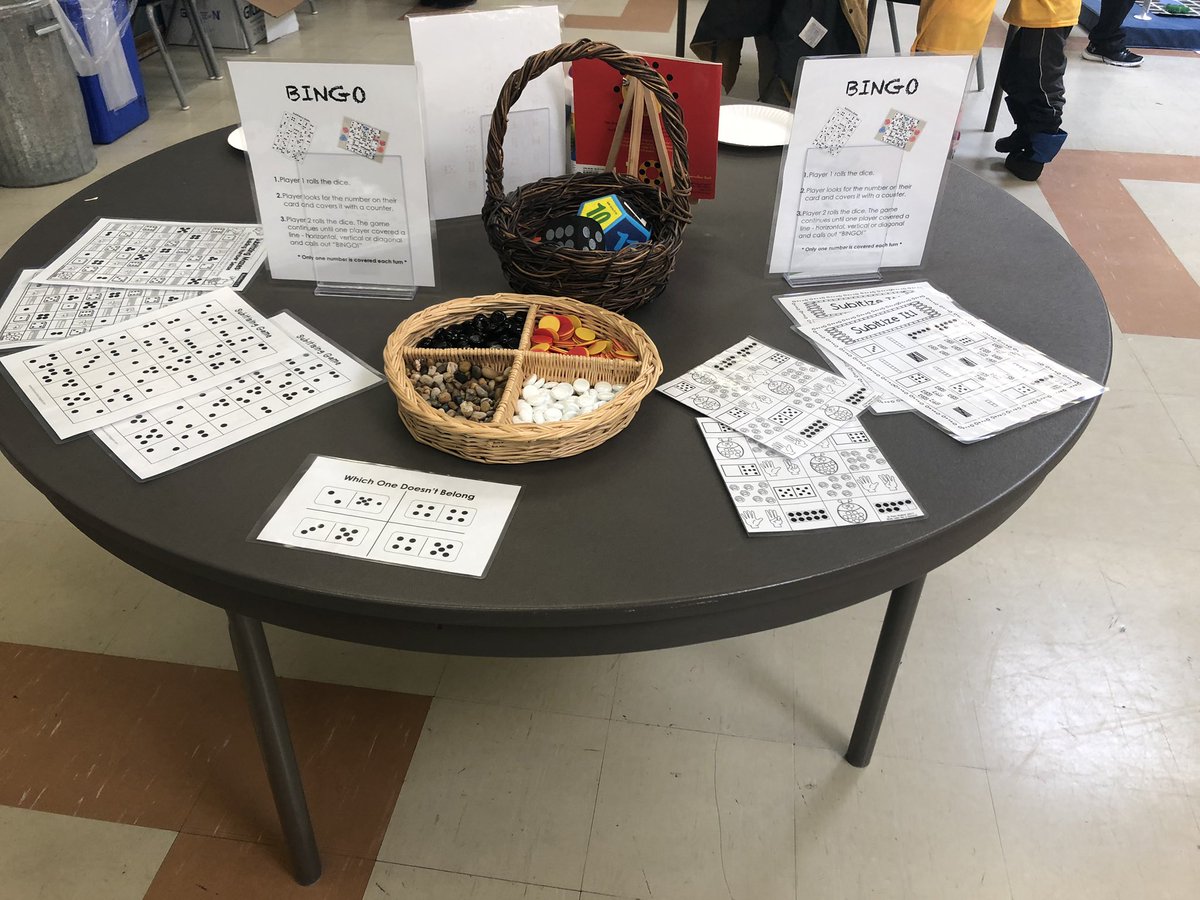 surishaikh's tweet photo. Having a great time at @LC3_TDSB #LC3familymath #mathsymposium engaging students and families with subitizing bingo and dot plates https://t.co/gcADfIciD8
