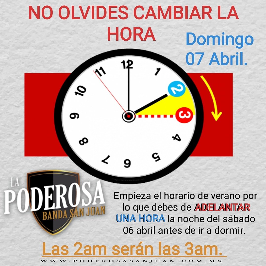 poderosasanjuan's tweet photo. No olvides cambiar la hora, HOY antes de dormir ADELANTA UNA HORA tu reloj... #MientrasTúMeLoPermitas https://t.co/e59iAhUIik