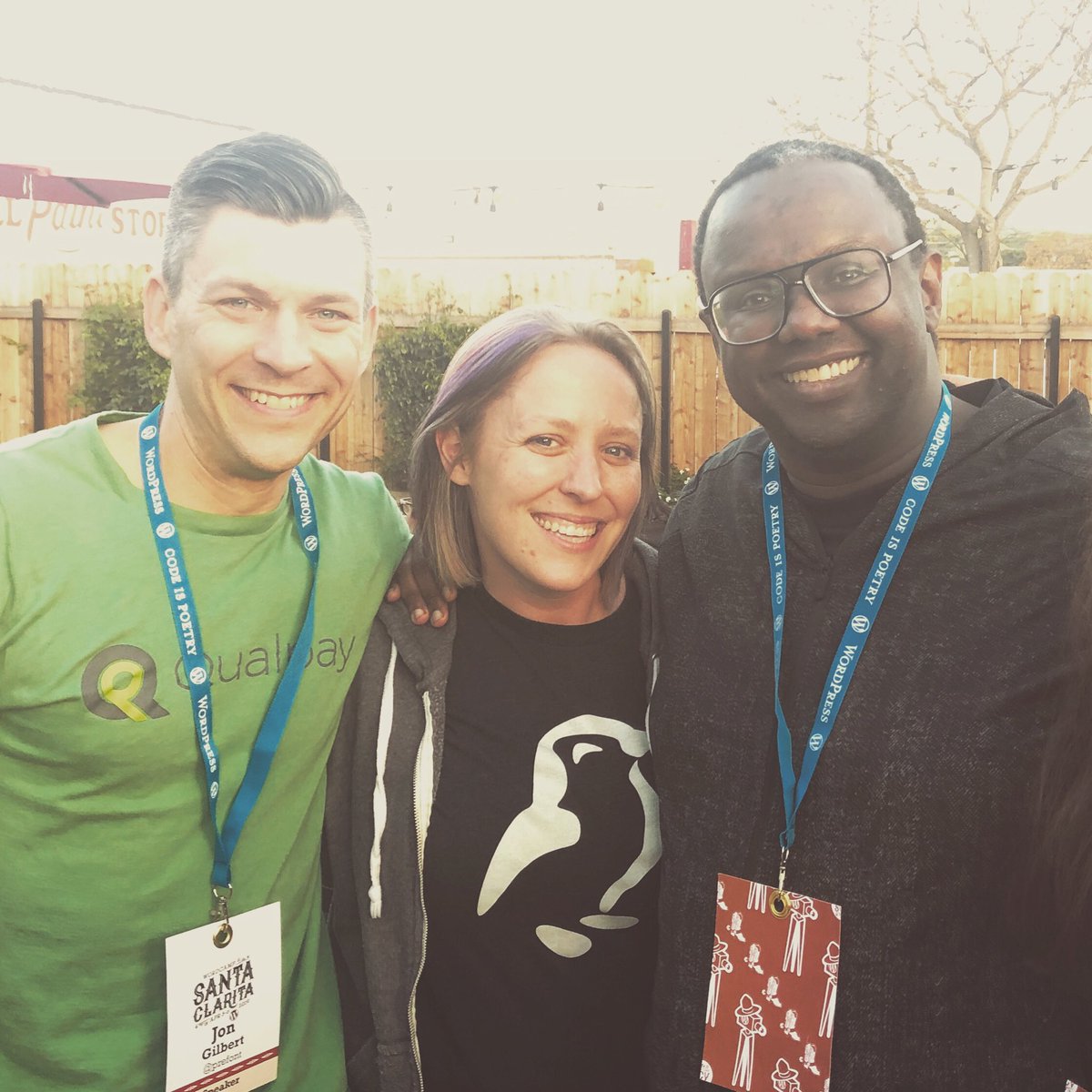 jessigurr's tweet image. East coast, West coast, and Midwest - class of ‘99 represents at WordCamp Santa Clarita! #wcscv #WordCamp #WordPress