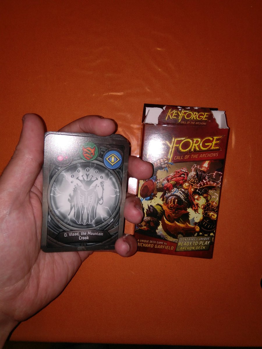 SirBecas's tweet photo. First #keyforge deck! Meet Vlaad, The Mountain Crook!

#callofthearchons #cardgame #boardgames #keyforge https://t.co/3c0qZvFwzm