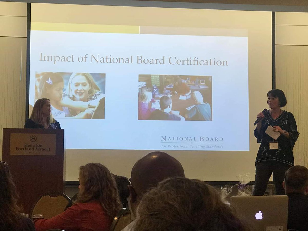 hlogananderson's tweet photo. Sharing the impact of National Board Certification with @Oakes45 at ECET2 in Portland. #ecet2or #ecet #NBCTStrong @NBPTS https://t.co/94yp4KFDfz