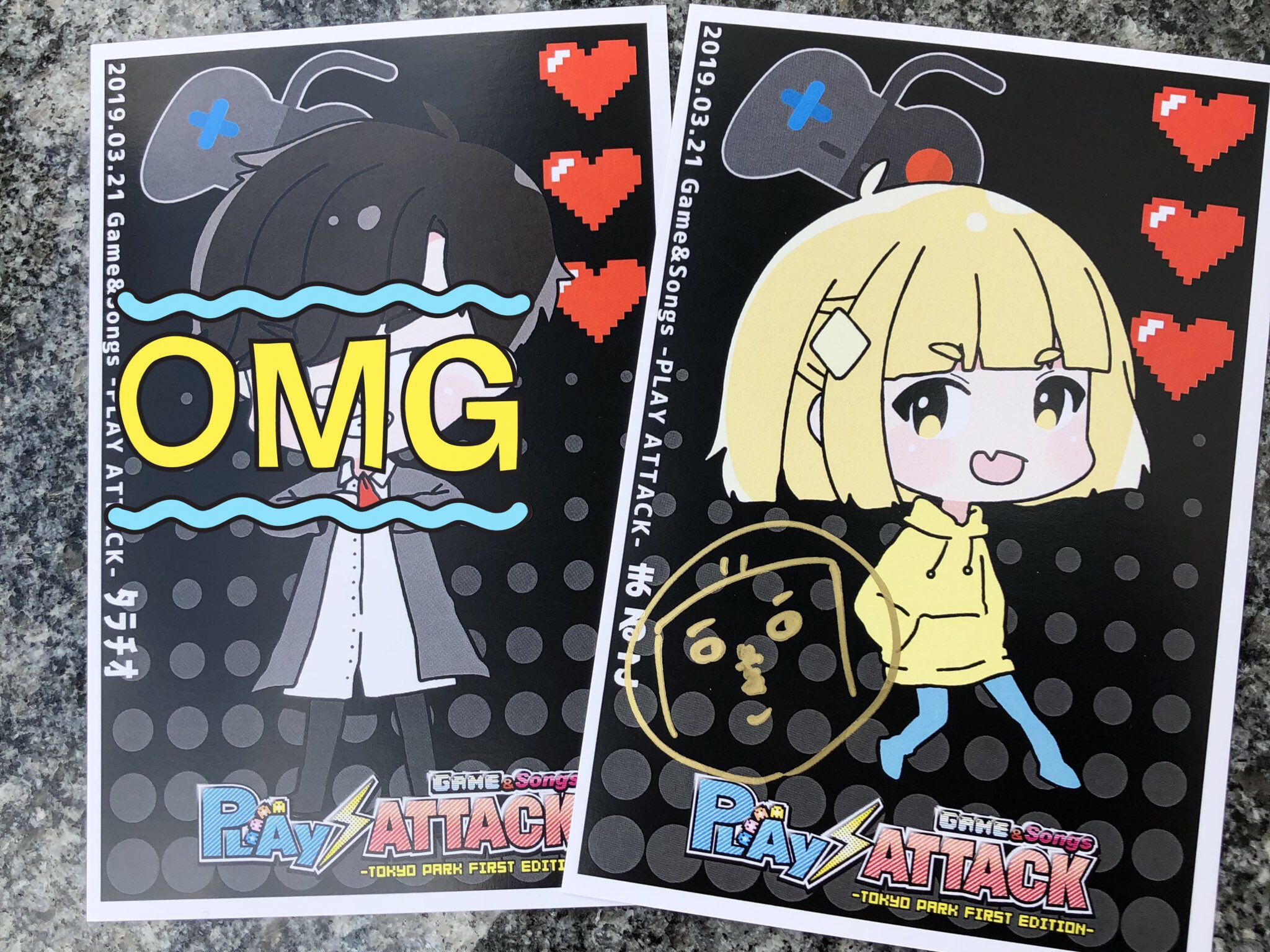 歌い手 実況者 直筆サイン入り色紙 タラチオ mega 愛の戦士 とりっぴぃ