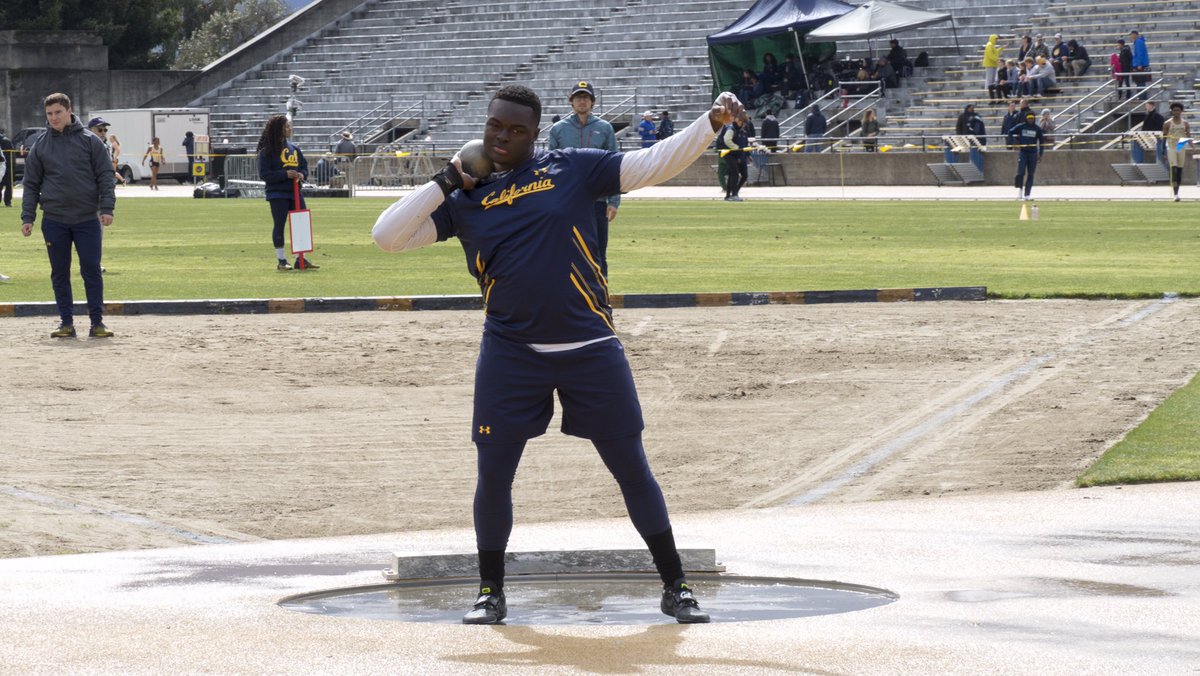 CalTFXC's tweet photo. A monster discus throw of 193-9 from @Iffyj23... and we have a new freshman record and the ninth-best mark in Cal history! #EarnIt https://t.co/G4VfSr8zMD