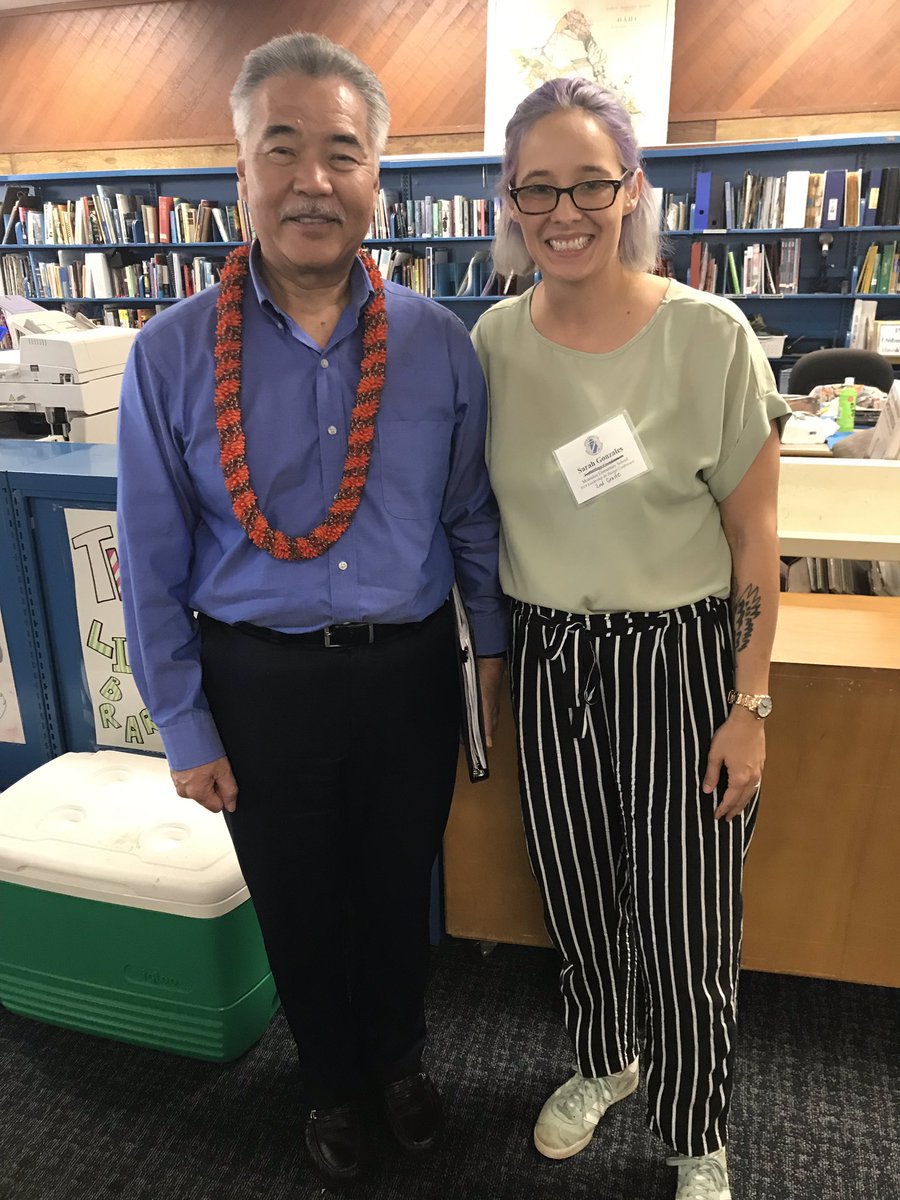 MaestraGonzales's tweet photo. I was able to ambush @GovHawaii for a photo at the Leadership by Design Conference today. Sorry, sir! Thanks for being so gracious and thanks for all your efforts in support of educators and education.  #HCILead https://t.co/9bgkH8JbxB