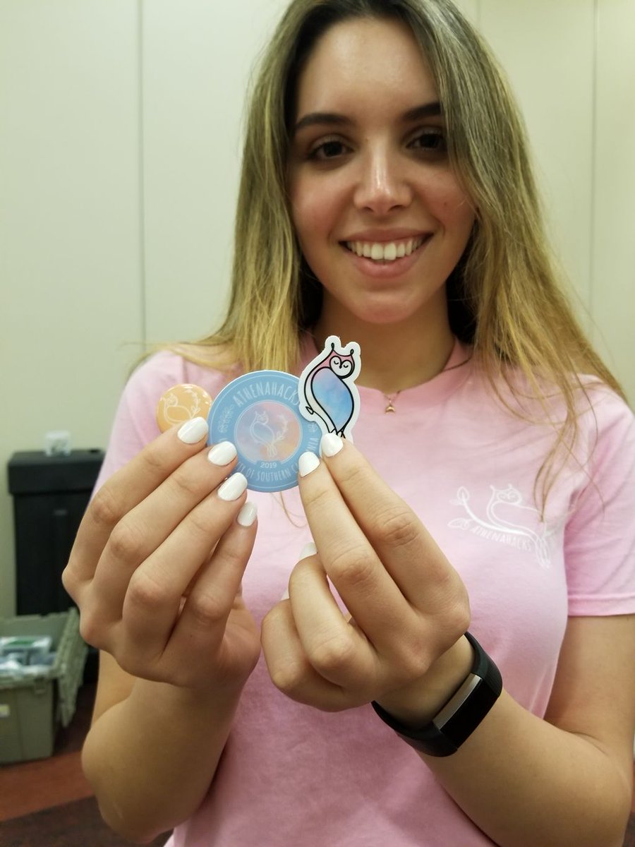 Cute stickers by <a href="/stickermule/">Sticker Mule</a> at @HacksAthena #AthenaHacks2019 🦉