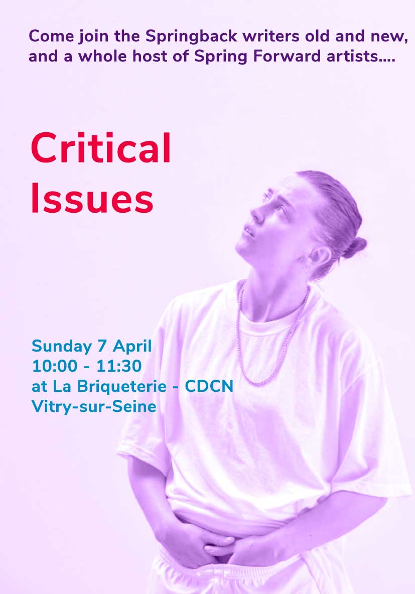 AerowavesEurope's tweet image. Let&apos;s crash into #SpringbackAcademy&apos;s chat room:)
👉 Come and join the Springback writers old and new and Spring Forward artists at Studio Ouest (La Briqueterie CDCN du Val-de-Marne) Conducted by @DonaldHutera &amp;amp; Oonagh Duckworth
This morning at 10:00!