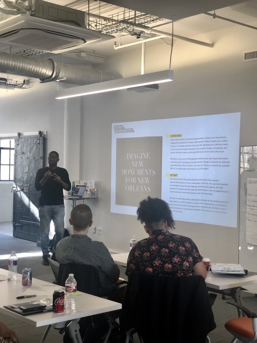 ReBuildApp's tweet image. Inspiring talk by @BCLeeJr today! Thank you for speaking to us at Grad Camp @4pt0schools 😀 it’s amazing to learn about your work in architectural design and youth empowerment!
#NewOrleans @PaperMonuments #designasprotest #reimagine #publicspaces