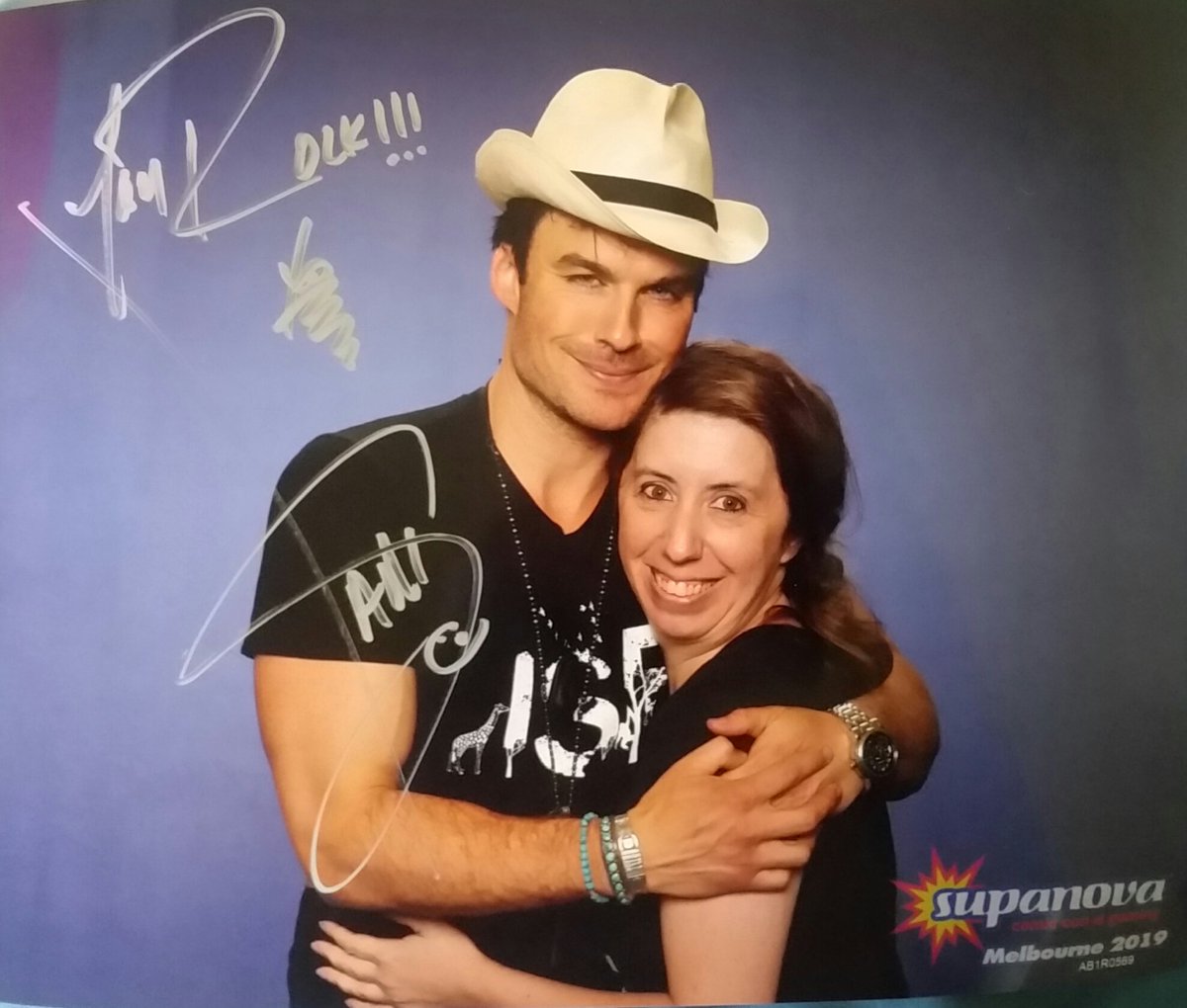 katmc1978's tweet photo. @iansomerhalder thankyou for yesterday! You gave everyone your time and your caring nature shone through! But can you tell me what OLK means on your autograph? https://t.co/BLxCpqt1LE