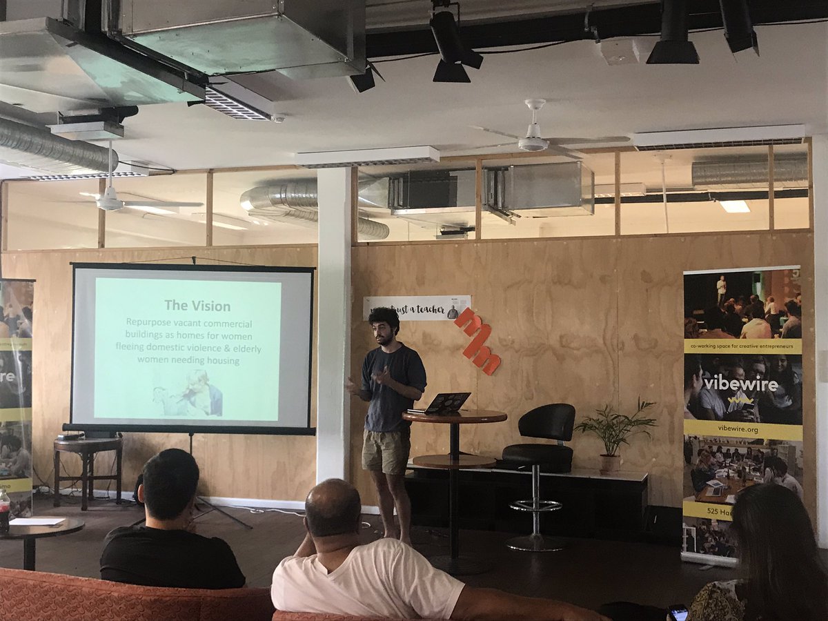 luiserazoga's tweet photo. Team 5 Omar introducing Nest a platform to repurpose unutilised   commercial buildings to host women forced into homelessness due domestic violence @ChiefDisrupter @servantofchaos @vibewire @SarahSahyoun #hack4homelessness https://t.co/iVHMtsq02k