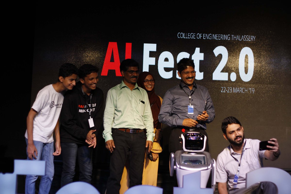 anuragcparikkal's tweet photo. It was an awesome day especially for #kannur. First time, robot inaugurated an event. #AI #Fest2.0 is really stepping stone for tech culture in Kannur. As a coordinator, thanks to @TinkerHub @SchoolOfAIOffic  @sirajraval  @InnovationIncu @iedc_coet @startup_mission @KTechnolodge https://t.co/hlY9uUxsnD