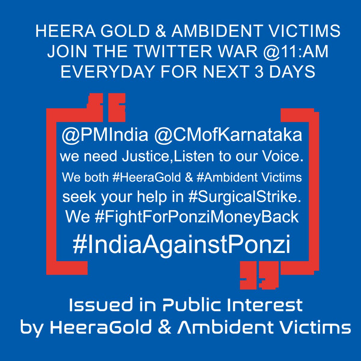 newstodaymetro's tweet photo. @PMOIndia @CMofKarnataka @narendramodi @hd_kumaraswamy #IndiaAgainstPonzi #SurgicalStrike #FightForPonziMoneyBack #Heeragold #Ambident #PonziRefund https://t.co/8osL5UWknH