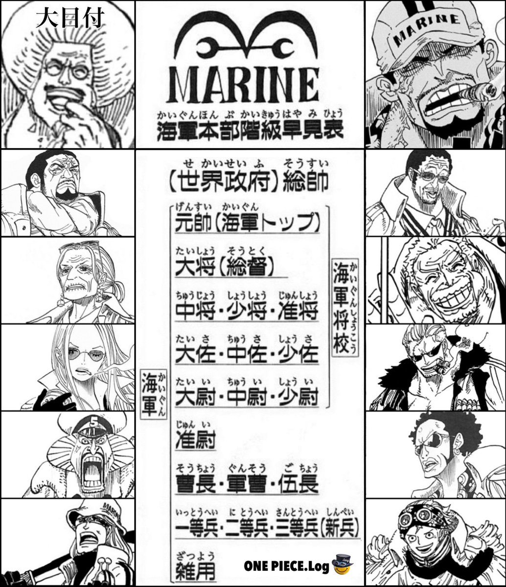 ワンピース 海軍本部 階級