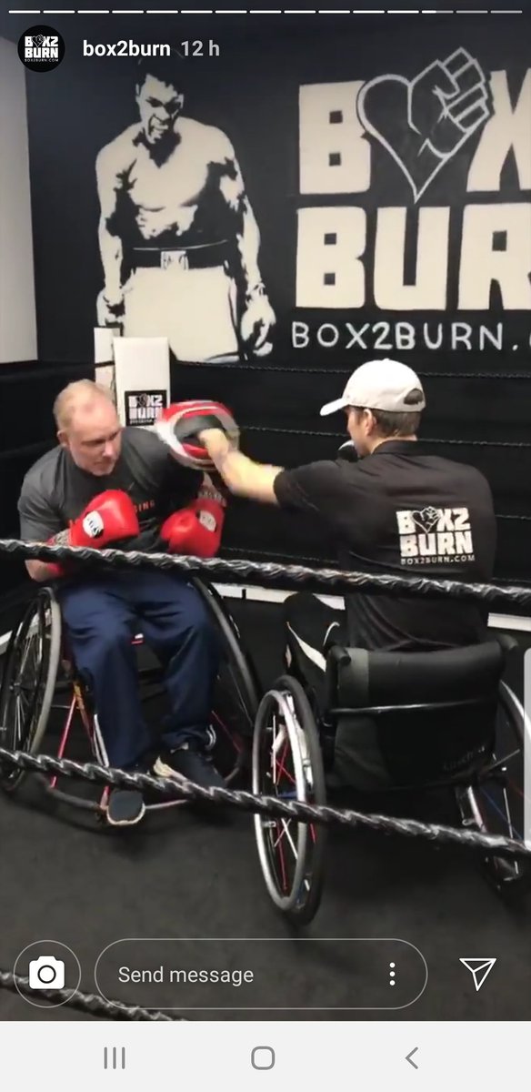 DavidKeeMorphew's tweet photo. This week #wheelchairboxing 7 rounds sparring, 12 rounds Pads,12 rounds Heavy bag, F-knows how many reps of abdoolies. Fitter, faster&amp; learning always. @WBCmeboxing @wbccaresuk @WBCBoxing @OfficialGBABC #boxing #fitness #SCI  #mentalhealth #brentwood @sugarrays @CletoReyesMx https://t.co/6qsOrEUKpl
