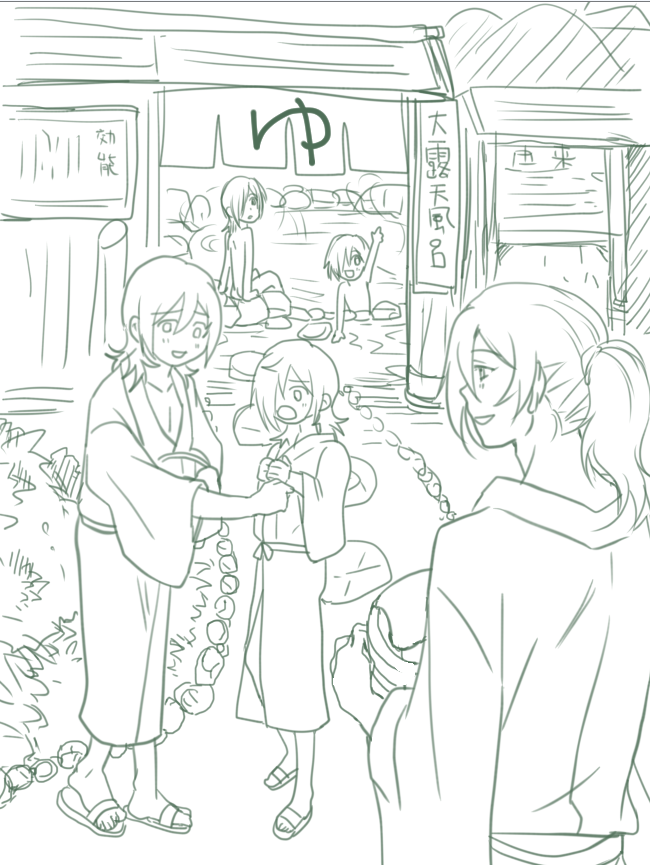 kamo_kk's tweet photo. ハプティズムまみれの温泉行きたいって過去絵 https://t.co/PQNnXT0YxS