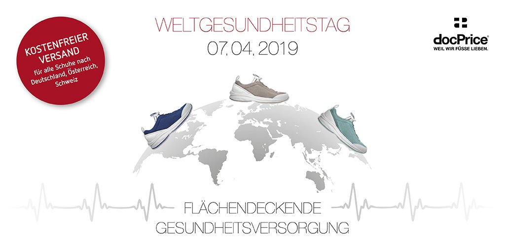 docPriceGmbH's tweet photo. Das Motto des diesjährigen Weltgesundheitstags „flächendeckende Gesundheitsversorgung“ passt auch zu docPrice, denn Menschen mit Problemfüßen gibt es überall, genau wie unsere Schuhe: https://t.co/Owj01MndK7
#docprice #WorldHealthDay #Weltgesundheitstag #fersensporn #halluxvalgus https://t.co/28uC7nuTry