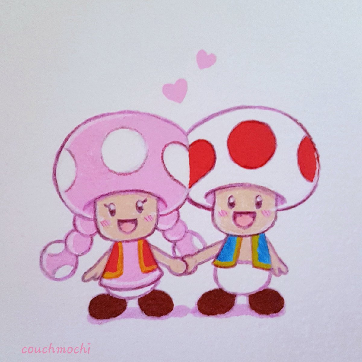 Tosh Did These For My Boyfriend S Valentine S Card Toad Toadette Cute キノピオ キノピコ かわいい