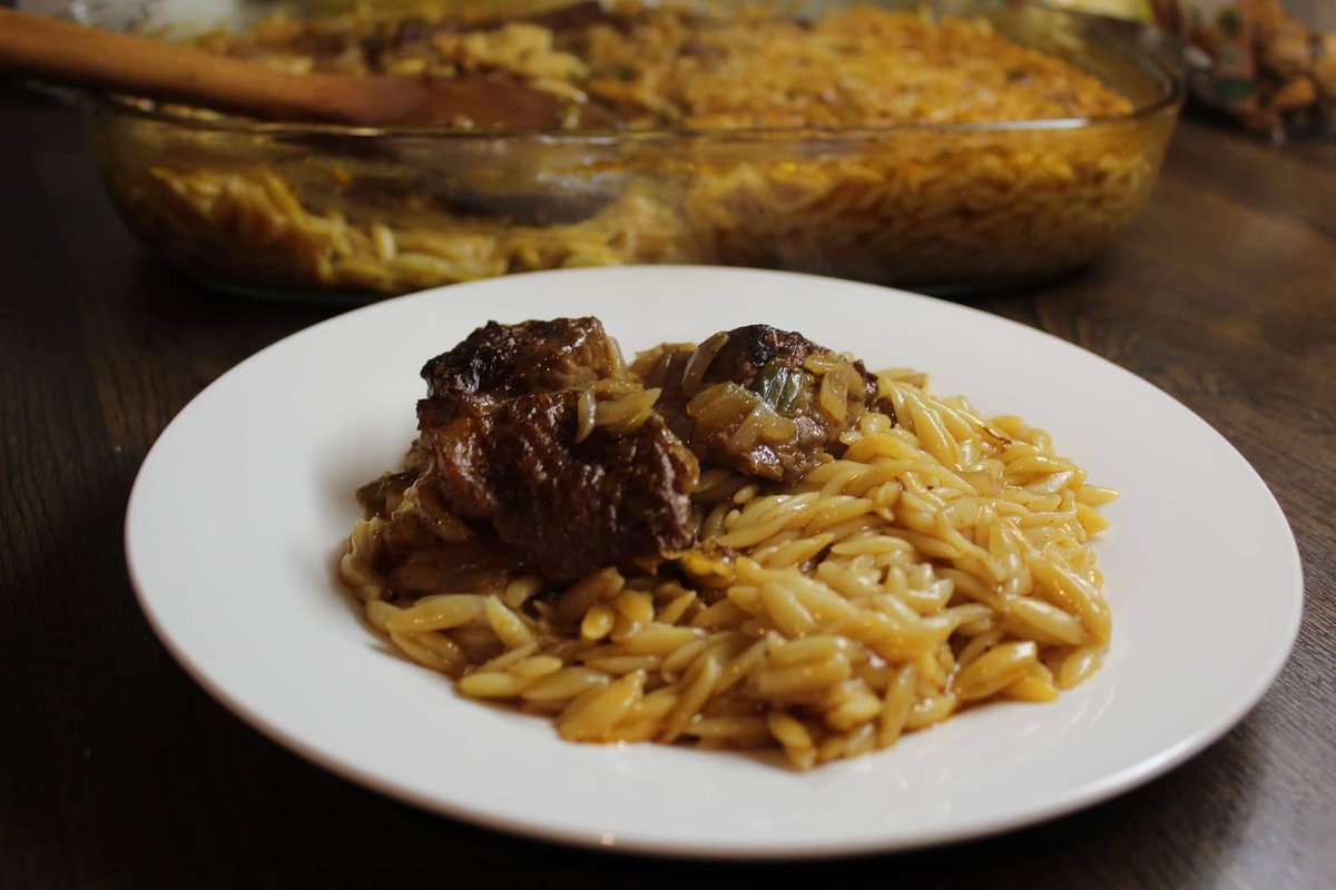 #beef with #orzo