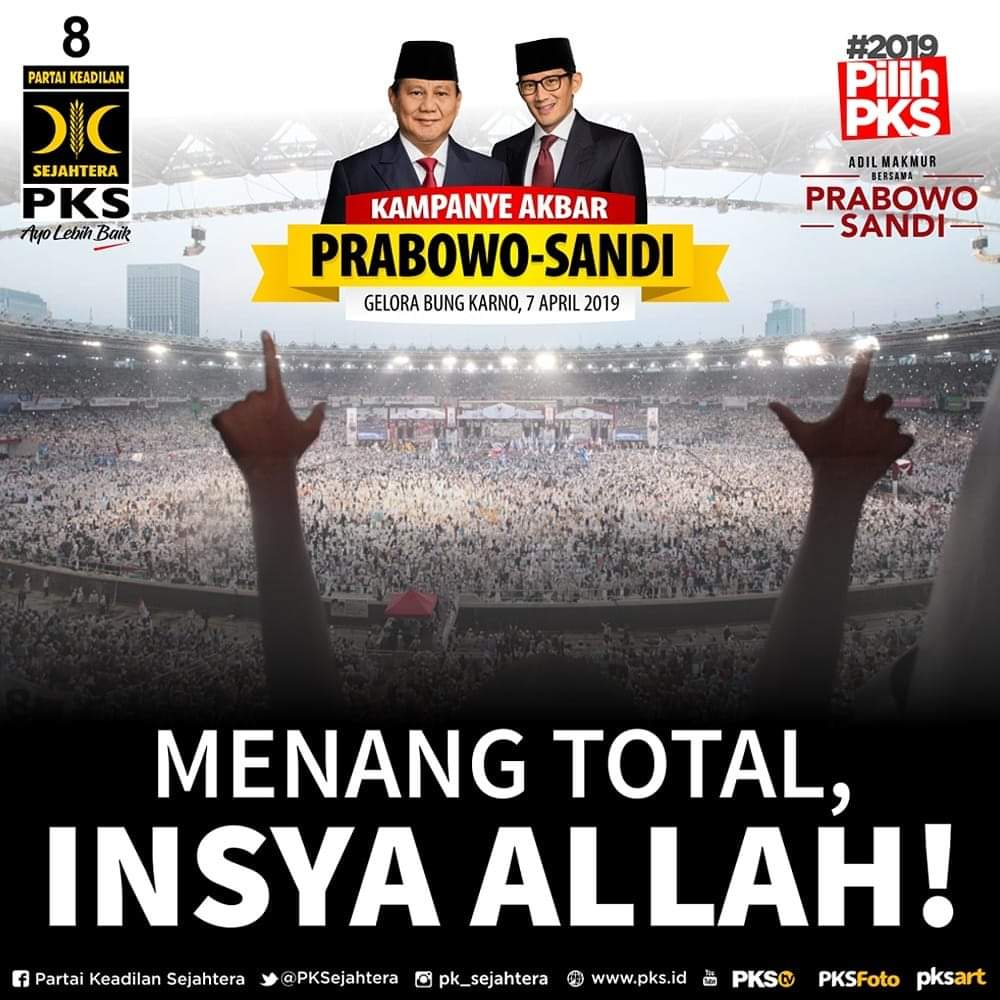It's not only about campaign or Presidential Election... 
But it's all about Indonesian civilian movement for Make Indonesia Great Again.

#TheGreatCampaignOfPrabowo 
#AkalSehatPutihkanGBK