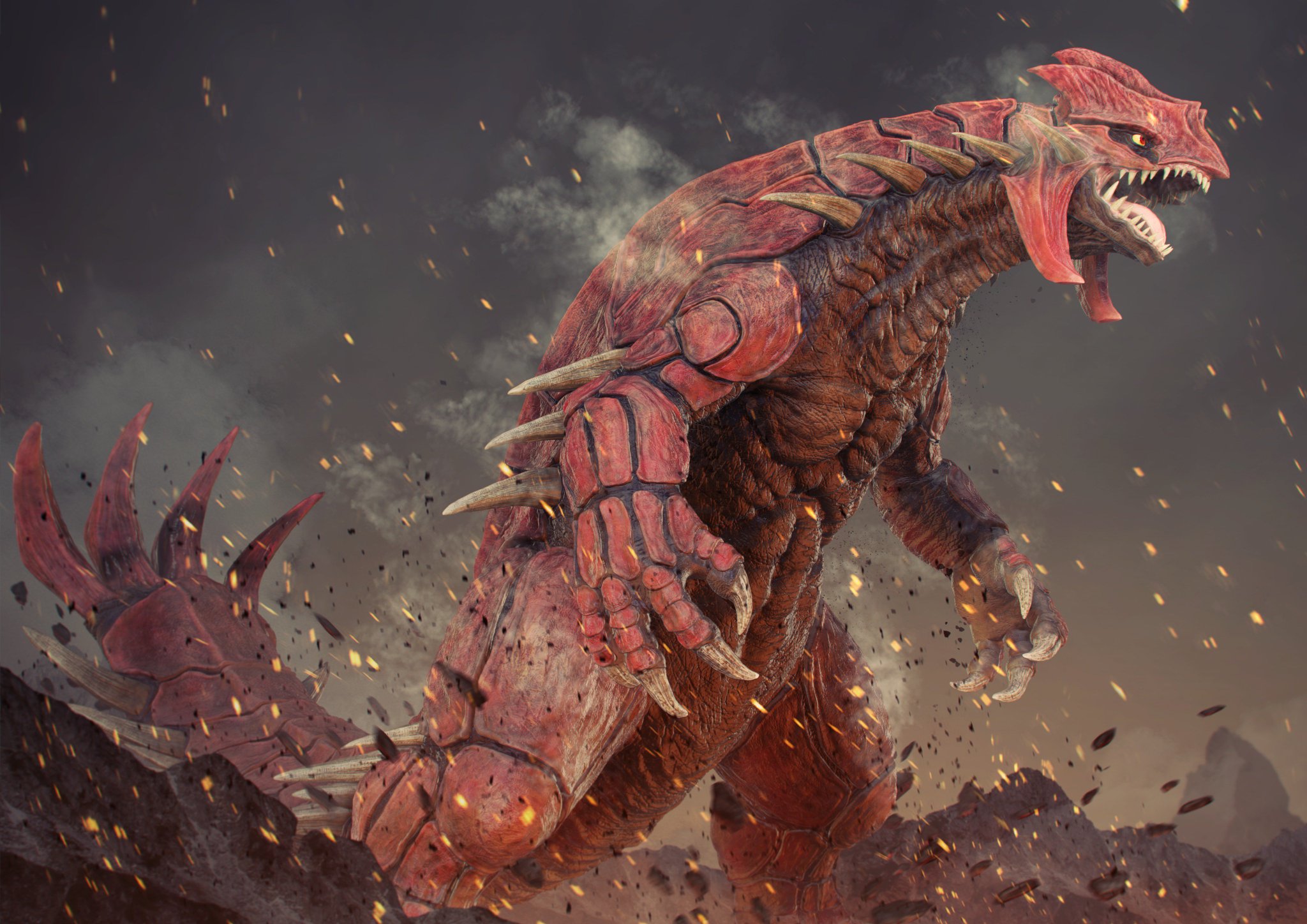 マﾂﾄモｷﾞガ Twitterissa グラードン完成しました Zbrush ポケモン グラードン