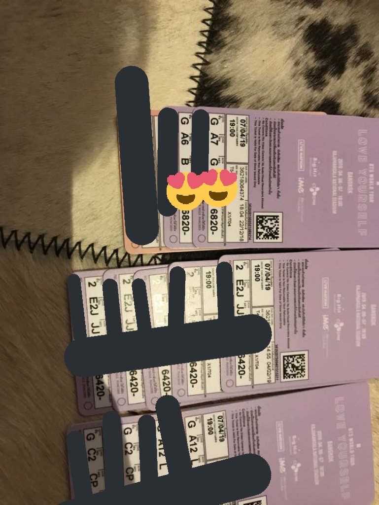 Yangdoipnida1's tweet photo. Sell BTS concert ticket,
Please DM
zone A7 (x1)
zone A6 (×1)
zone E2J (x5)
zone A12(x2)
zone C2(x2)

#BTSLoveYourselfBKK #BTSLoveYourselfTourBkk 
#BTSinBKK #BTSLoveYorselfinBKK https://t.co/DzgrElHIrP