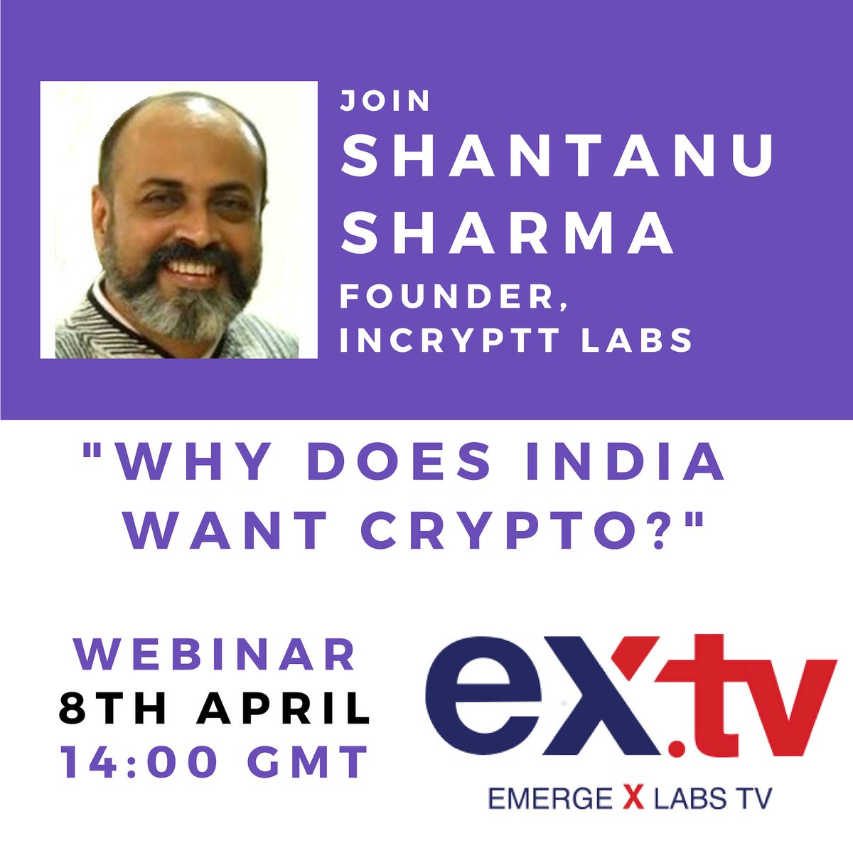 emergexTV's tweet photo. Founder @InCryptt, @Shaanush has been campaigning for the Indian crypto regulations extensively. His well put arguments are a driving force for the movement.
Join him and the others TOMORROW in the live webinar.
Register now https://t.co/Qo5aXWIabH
Powered by @NexinterDigital https://t.co/Q6okVcfROD