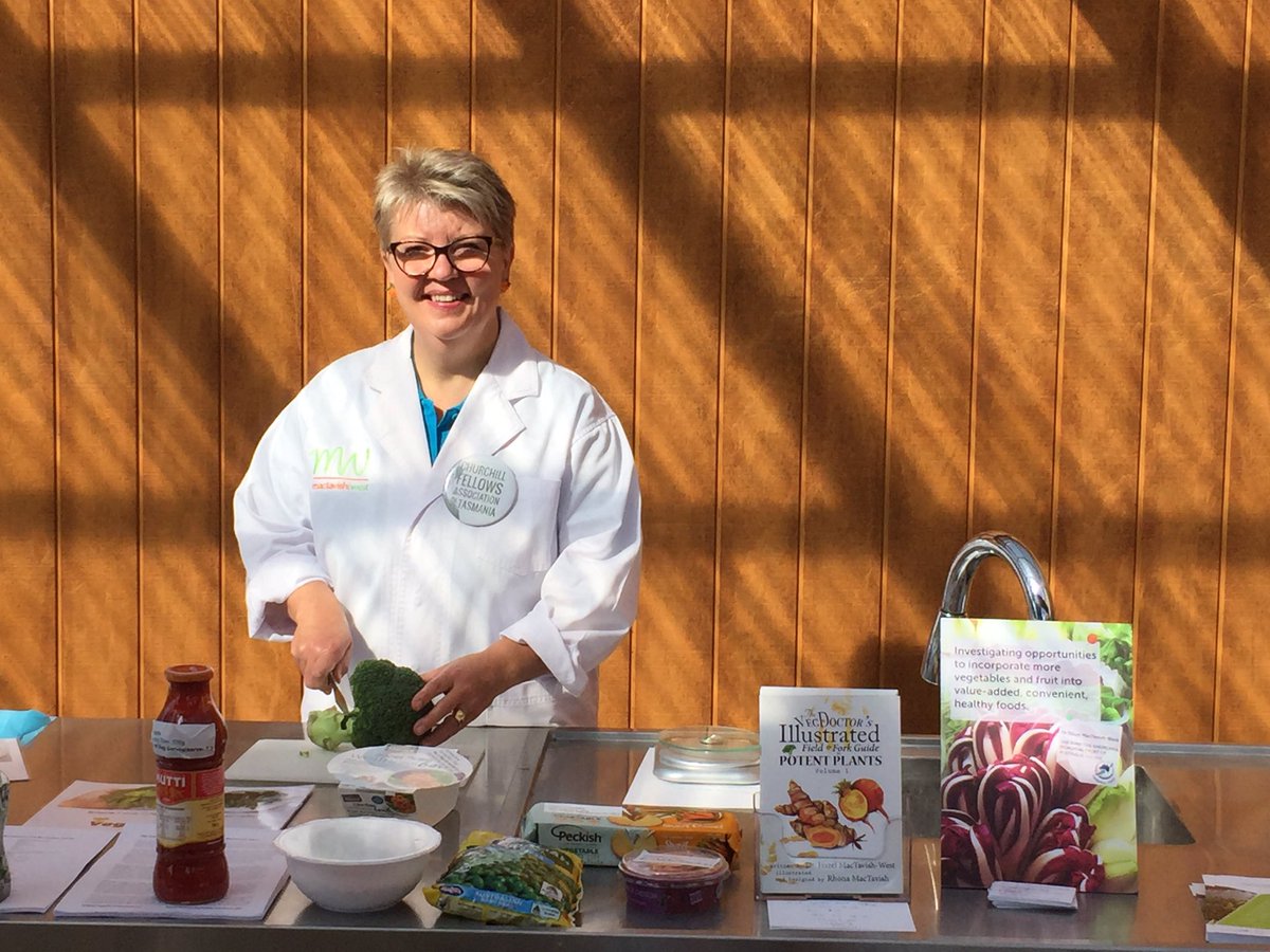 vegdoctor's tweet photo. Talking broccoli, feijoa & school canteens at Royal Tas Bot Garden today with Churchill Fellows. Thanks Julie Dunbabin, @leah_galvin & RTBG. @Hort_Au @ChurchillTrust @AUSVEG #vegitup #EatThemToDefeatThem #ChurchillFellows https://t.co/1cUE7rMtSc