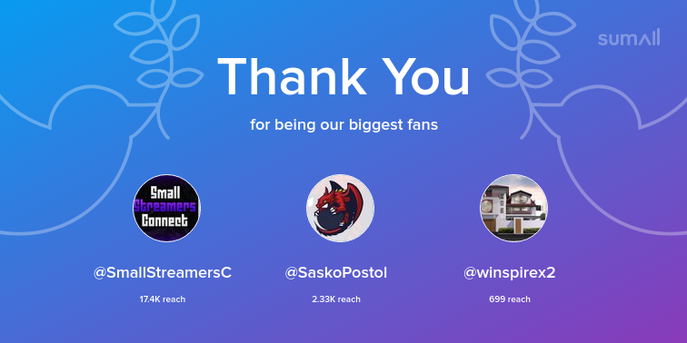 Electricgames01's tweet photo. Our biggest fans this week: @SmallStreamersC, @SaskoPostol, @winspirex2. Thank you! via https://t.co/xFhd6qOIHe https://t.co/NII7S0ALfe