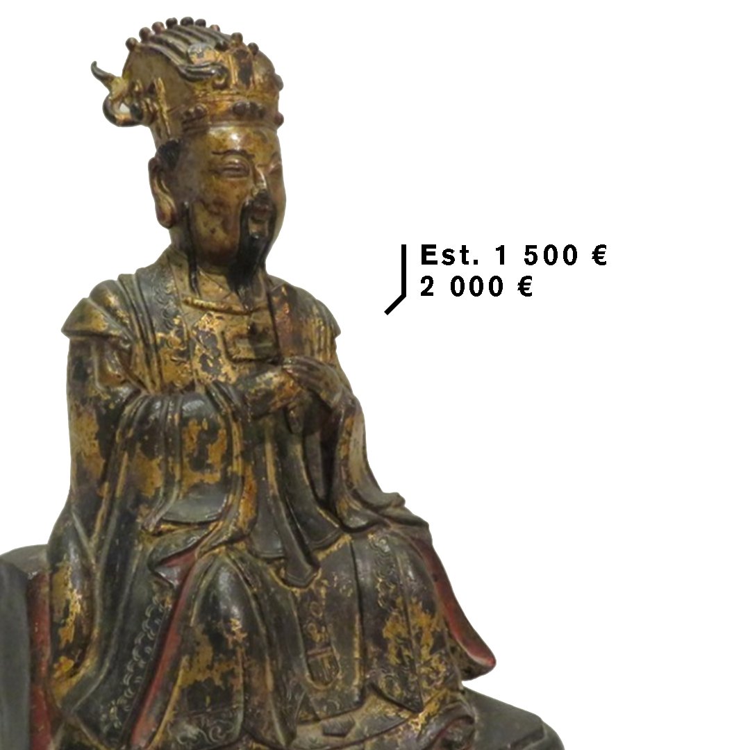 AnsasPapillon's tweet photo. Statuette en bronze laqué et doré représentant Yuhuang Dadi assis en majesté. 
Chine, dynastie Ming (1368-1644)

Vente en ligne chez @rey_et_guinot

https://t.co/OcNYpiotbh

#ansaspapillon #asianart #asian #art #france #versailles #masterpiece #comingson #artoftheday https://t.co/JlxlrJsFp5