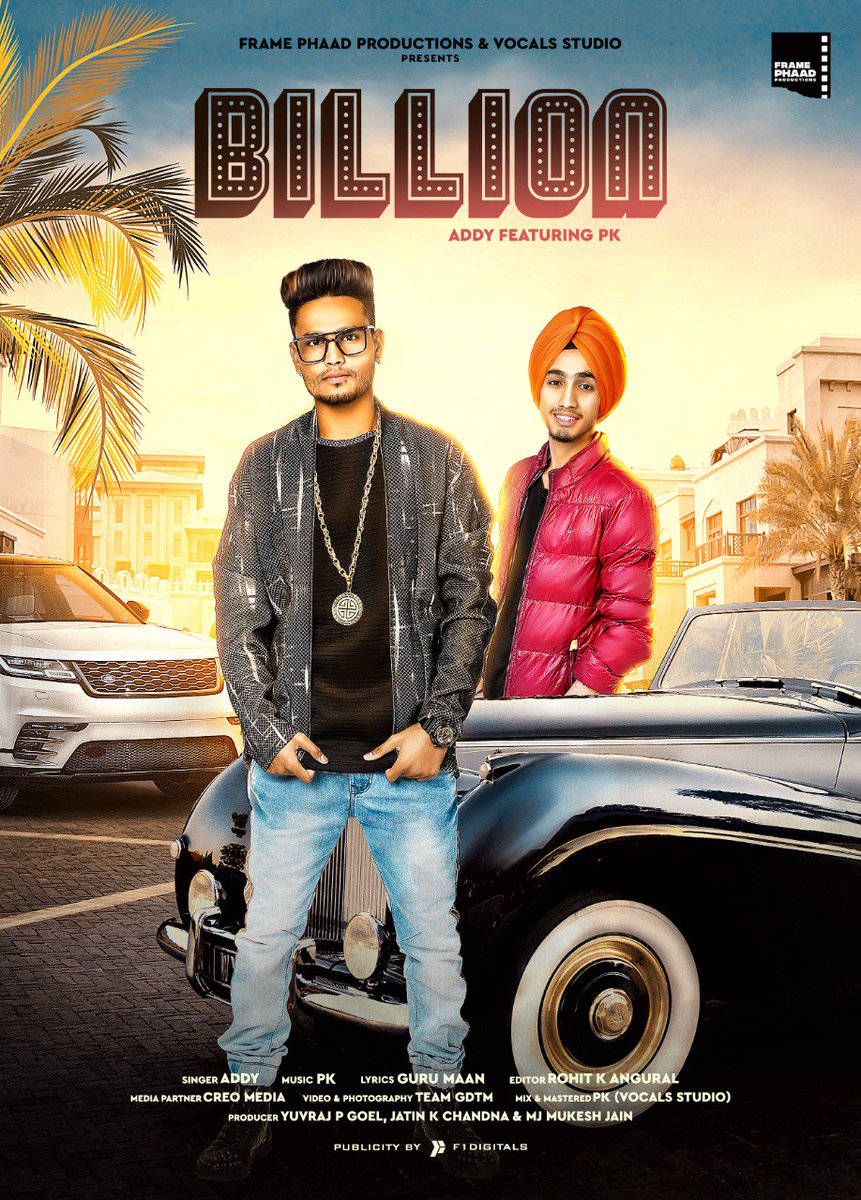 FramePhaad's tweet photo. Frame Phaad Production &amp; Vocals Studio Presents
BILLION  by Addy featuring PK
Coming Soon
#FramePhaad #Billion #Addy #PK #creomedia #VocalsStudio #F1Digitals https://t.co/zjfa3H12H0