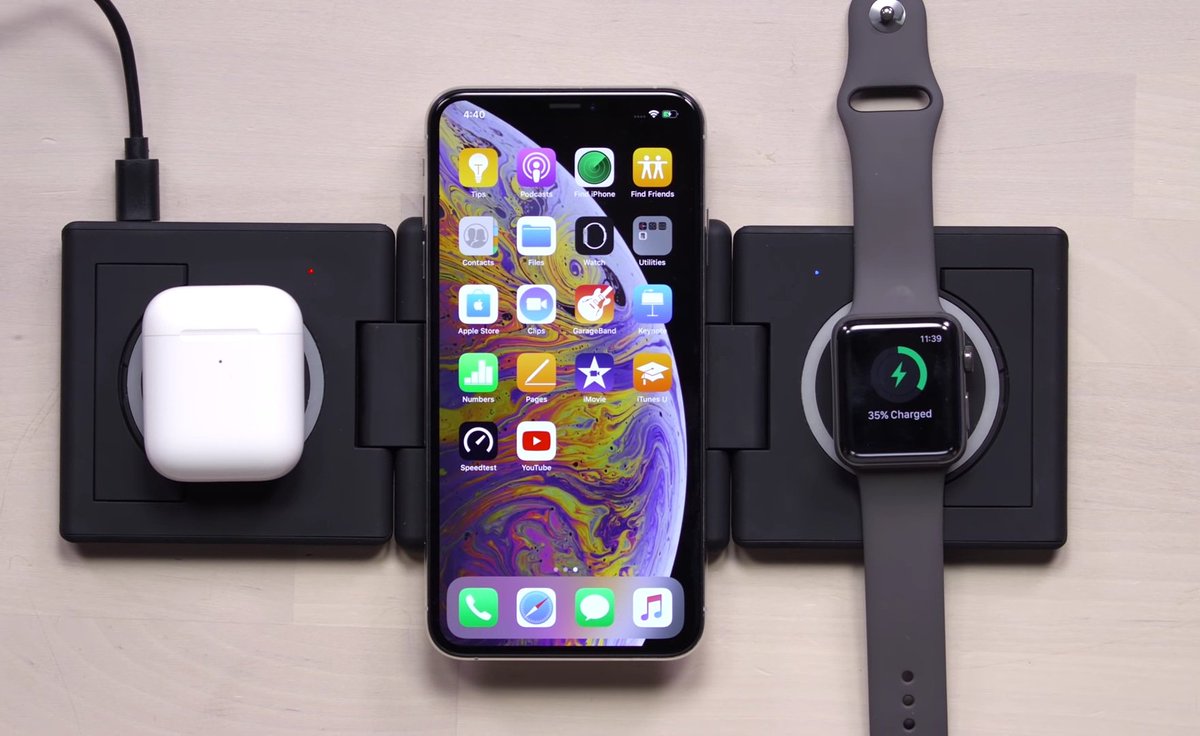RevelationsTech's tweet image. The Unravel Wireless charger from Ampere provides similar functionality and would be a great alternative to Apple&apos;s recently cancelled AirPower Wireless Charger. The Unravel will charge 3 devices simultaneously (Qi compatible). DM us for the product link.