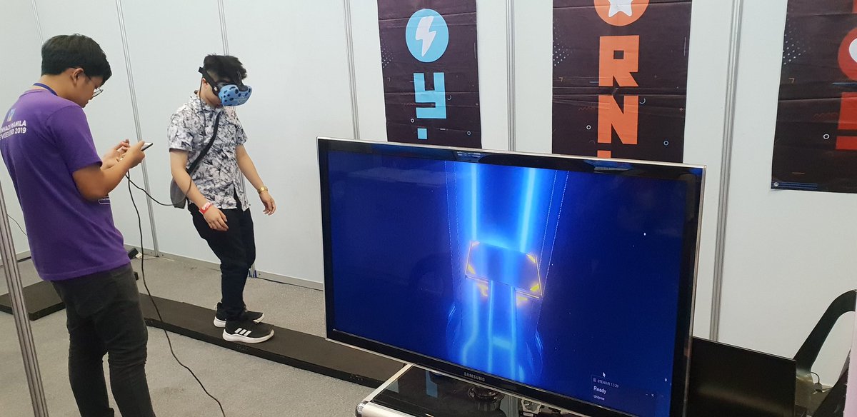 whatsageek's tweet photo. Face your fear of heights by crossing a digital chasm from the safety of #GameCon!

#GameConPH #GameCon2019
#VRPhilippines https://t.co/Qbamj5eVCn