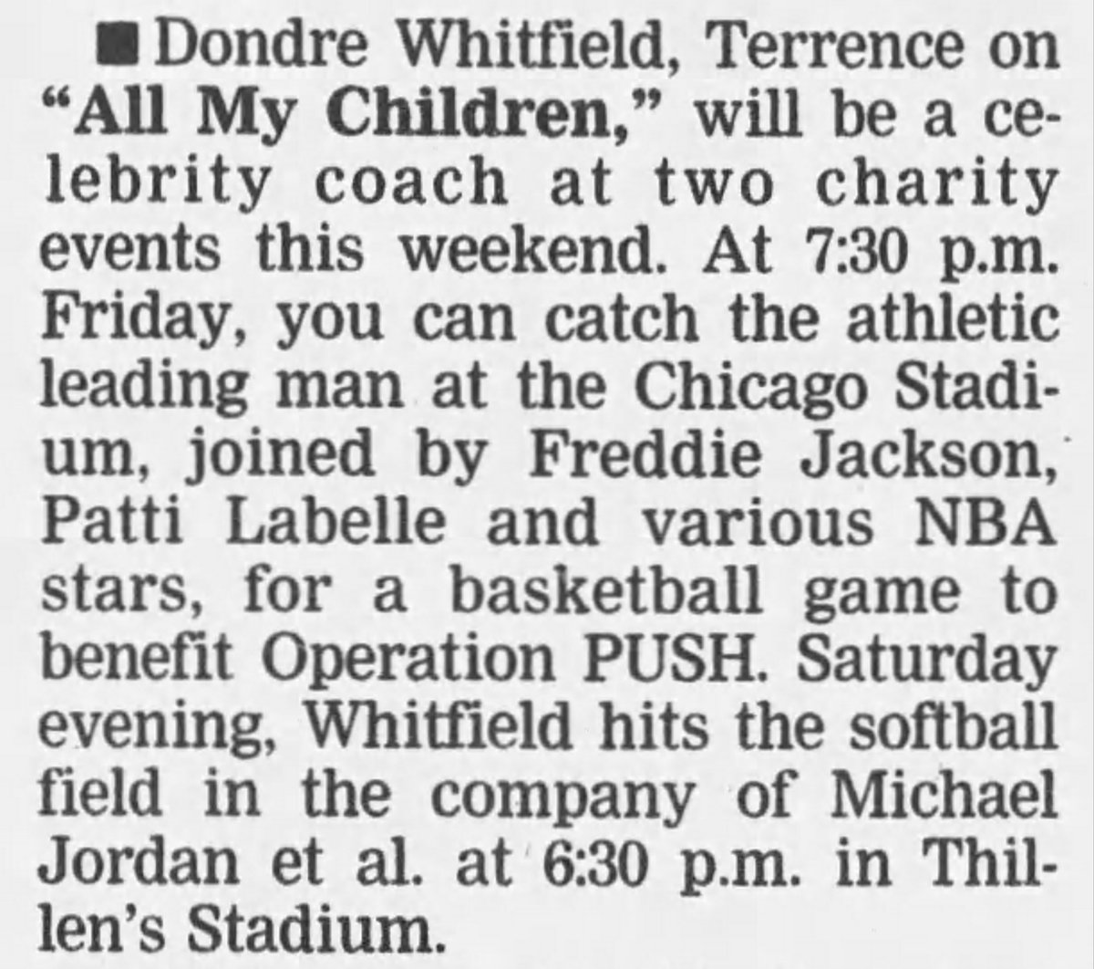 He was scheduled to play in a celebrity game at Thillens on Saturday, Sept. 11, but reporting of the day suggests he did not show. This was the same time that David Stern was telling reporters that a Jordan probe would end before the season.These two clips are a day apart: