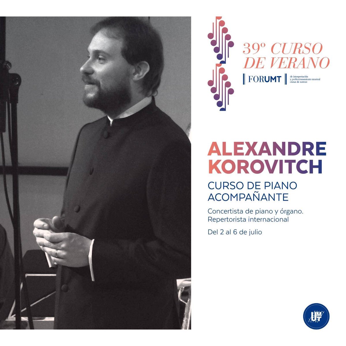 ForumtTorrent's tweet image. Alguien dijo una vez "Hay que unirse, no para estar juntos, sino para hacer algo juntos"
Pues qué mejor que hacer música junto a nuestro profesor de Piano acompañante Alexandre Korovitch y sus alumnos. Más información en nuestra web!