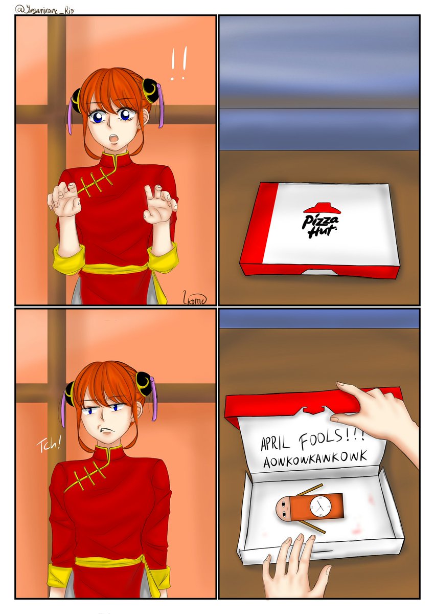 akswkka's tweet photo. It's still April, so..
April Fools Kagura chan!!
#gintama #yatokagura #aprilfoolsday2019 #銀珠 https://t.co/JiJvlQHVdV