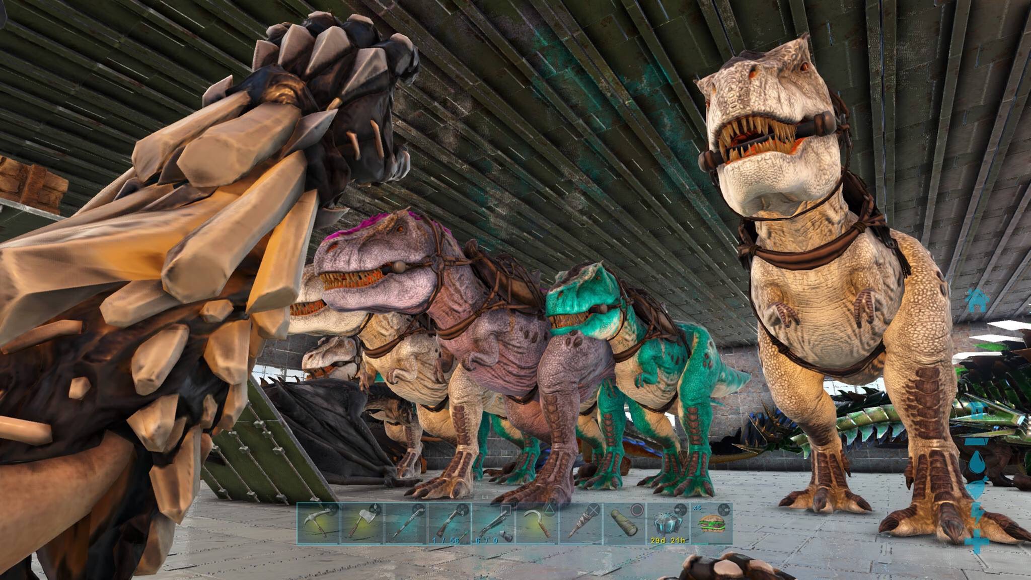 Satoppu ティラノサウルス愛好家 Arkで久しぶりのテイム ユウティラを2匹捕まえてきた ユウティラの糧となる羊と我が道を行くティタノ そしてハシゴ使ったらバグってずっとハシゴポーズw Ark T Co Dmhqbjhis7 Twitter