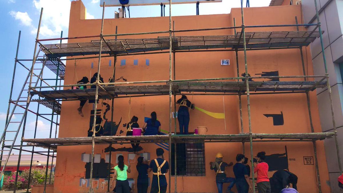 BengaluruNift's tweet image. Another day, another wall..when we decide to spill colour and talent into public space.#wallnuts #CommunityEngagement #mural #niftbengaluru #artworks watch this space for more updates