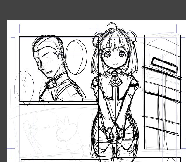 漫画のようなもの描いてる。
初心者なんで原稿用紙の使い方よくわからん・・・ 