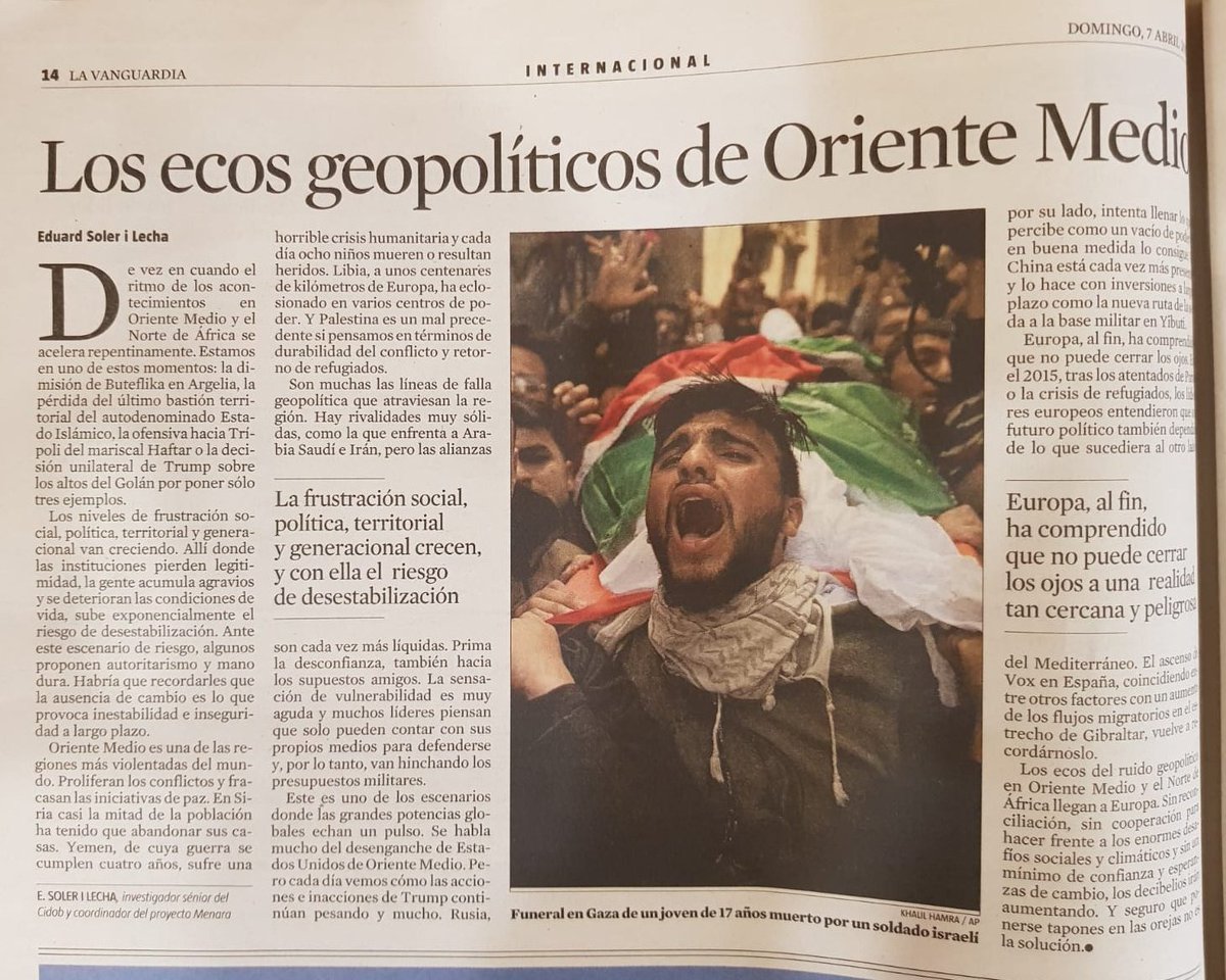 Hoy publico este artículo en @laVanguardia sobre los últimos movimientos en Oriente Medio y cómo nos afectan. Abro HILO 👇 lavanguardia.com/internacional/…