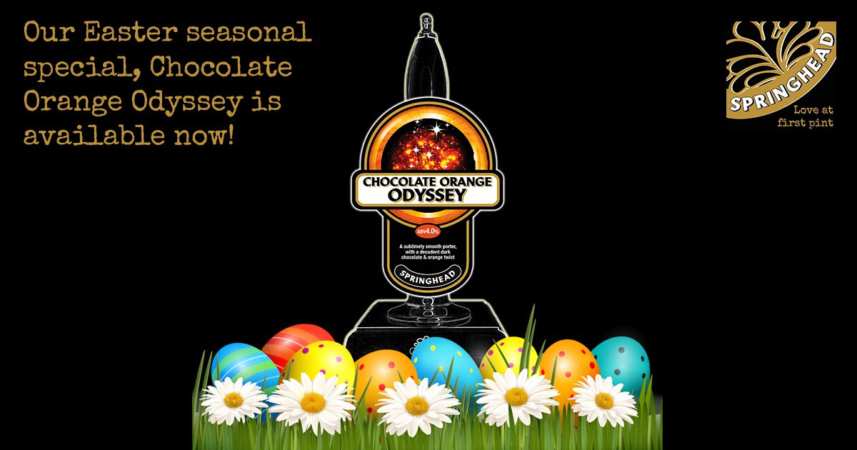 Our new seasonal special Chocolate Orange Odyssey is available now, just in time for Easter! Dark, smooth, and deliciously decadent, with a chocolate orange twist - it's temptation in a glass!

#chocolate #orange #chocolateorange #porter #easter #special #beer #realale #craftbeer