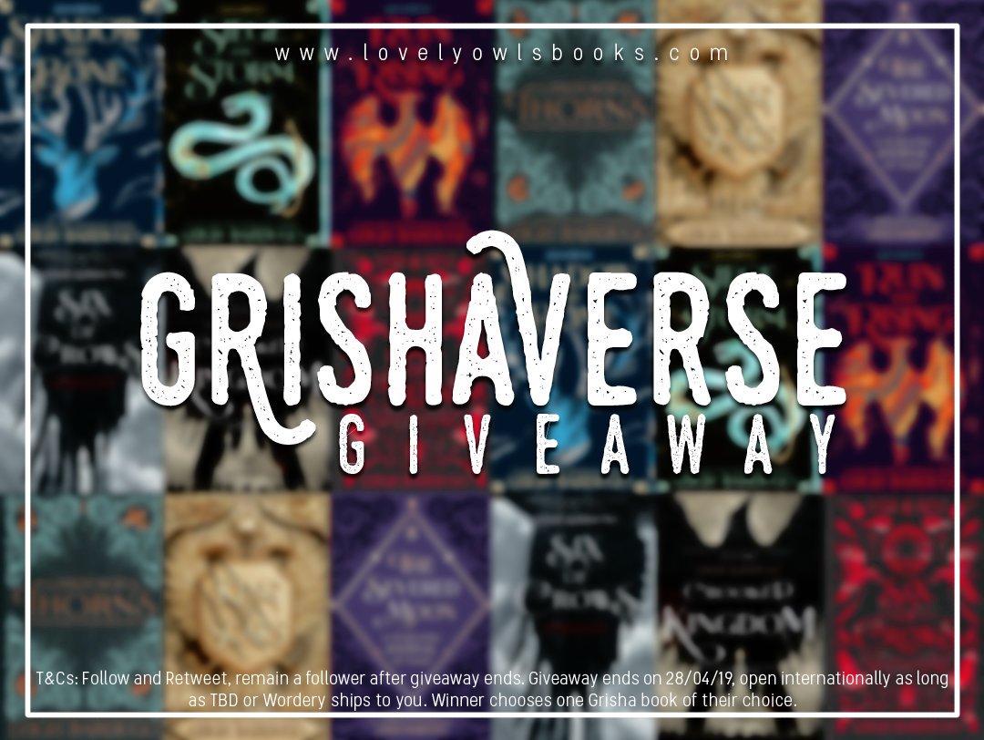 LovelyOwlsBooks's tweet image. ✨🌑 GRISHA GIVEAWAY! 🌑✨ Win a Grisha book of your choice, whether it's to finish your collection or start the series!

▪️follow &amp;amp; rt
▪️ends 28/04/19
▪️intl 🌎 as long as tbd/wordery ship to you
▪️remain a follower after giveaway ends
▪️no giveaway accounts

Good luck! 💚