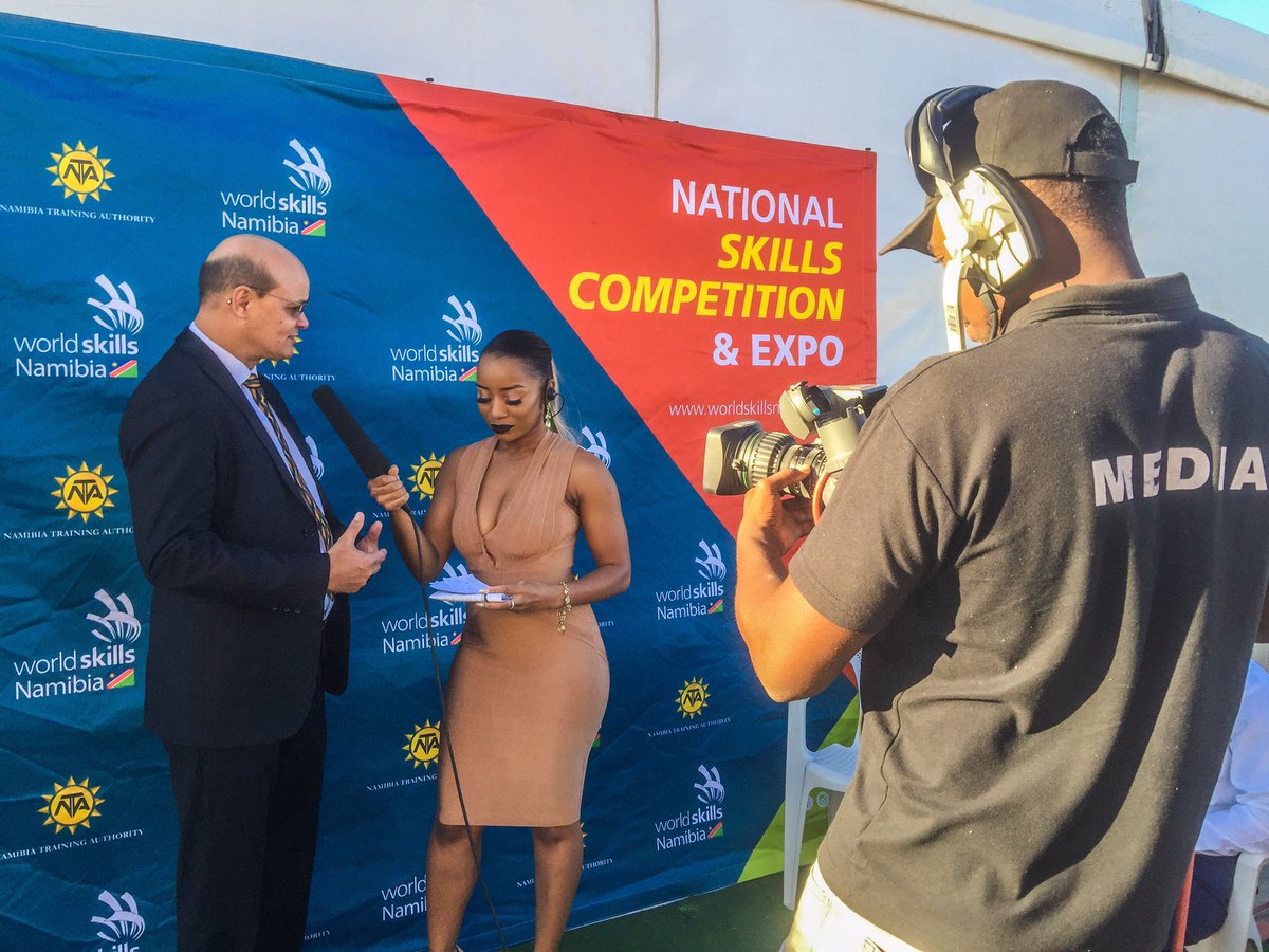 NTA CEO Jerry Beukes being interviewed on the red carpet by @robynnakaambo as we are live on <a href="/nbcnamibia/">NBC Namibia</a>