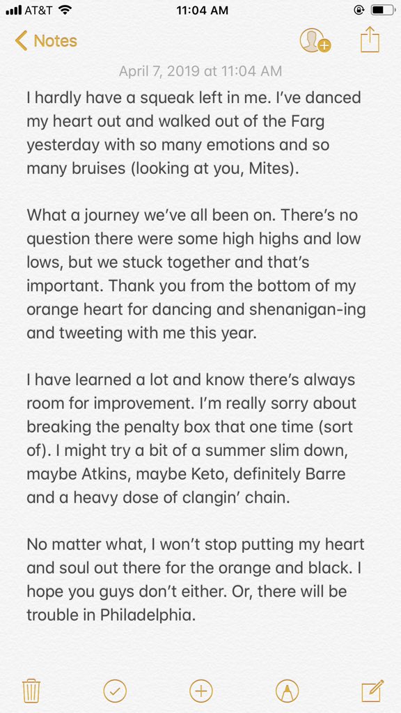 GrittyNHL's tweet photo. A little note from me to you 🧡✌️ https://t.co/wszJe23XIf