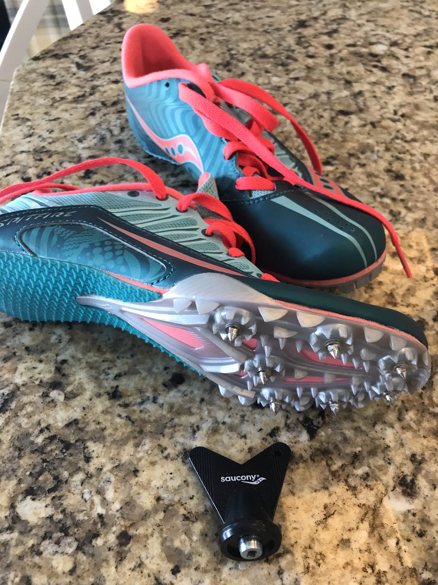 LaraPlaisance's tweet photo. @WaukeeTrackClub does anyone need a pair of size 8 spikes? Worn for 2 meets last season. https://t.co/ji3SY8ejnd