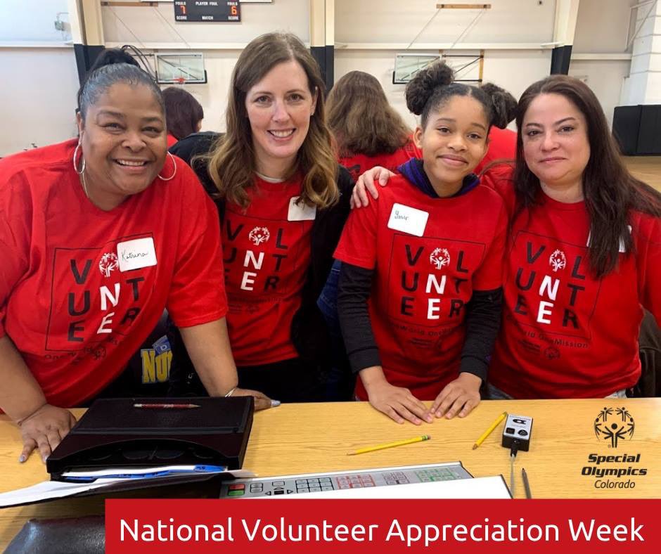 SpecOlympicsCO's tweet image. This week is National Volunteer Appreciation week! @SpecOlympicsCO would not exist without the time, energy, commitment and enthusiasm of our volunteers. We owe so much to our more than 13,000 volunteers who find the time to make the world a better place. bit.ly/2CHNPma