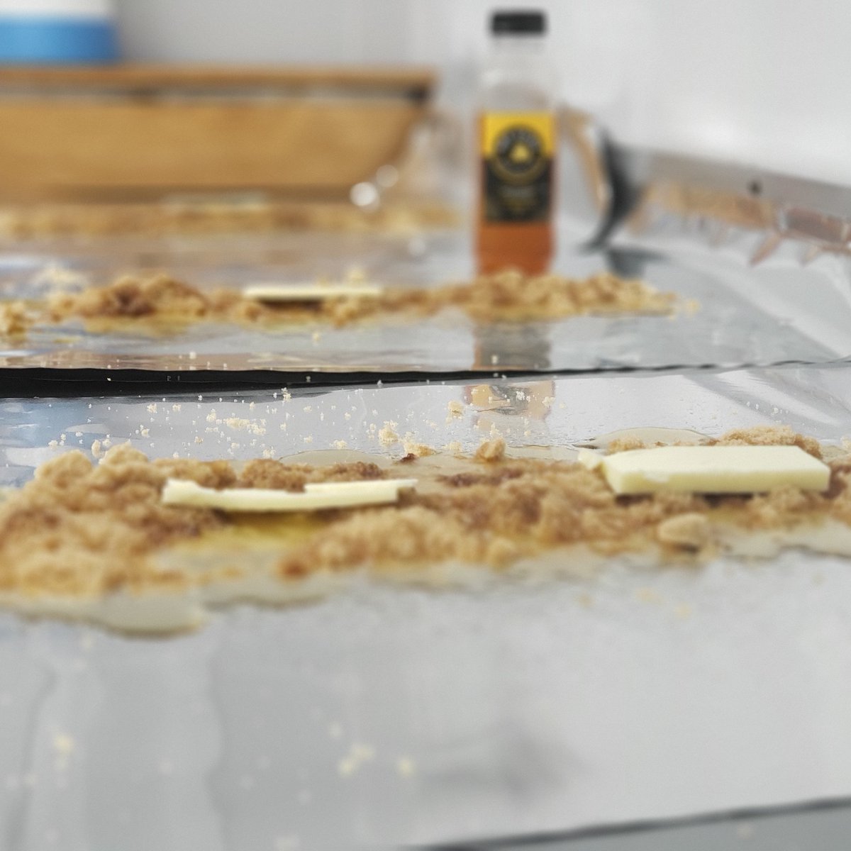 Wrappin those ribs with <a href="/AFineSwine/">David Stidham</a> Bee Sting honey. Money.